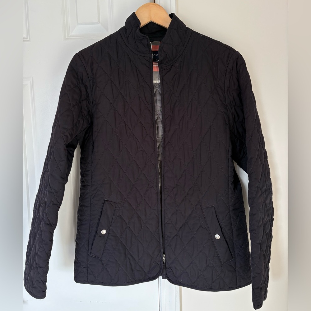 Lands’ End Navy / Plaid Quilted Jacket Medium - Picture 3 of 6